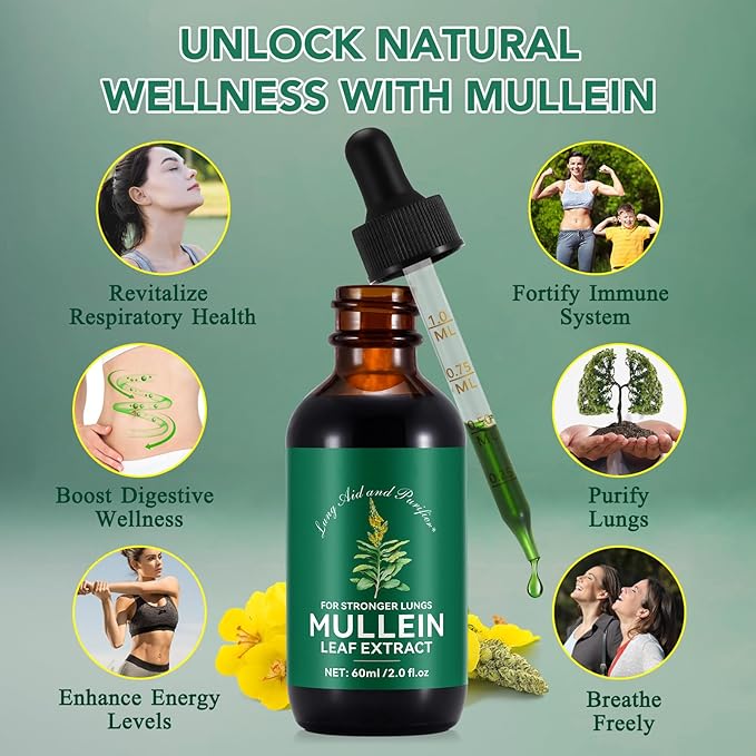 Natural Lung Cleanse Supplement – Mullein & Chlorophyll Formula